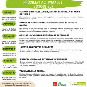 Programación de junio 2023 en el CEA Bosquesur