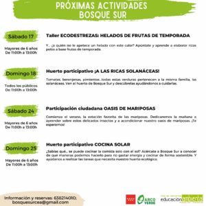 Programación de junio 2023 en el CEA Bosquesur