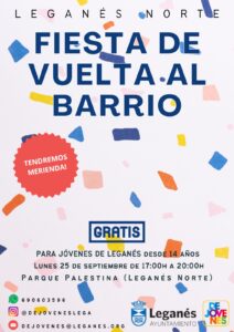 Imágen del cartel de la fiesta de vuelta al barrio.