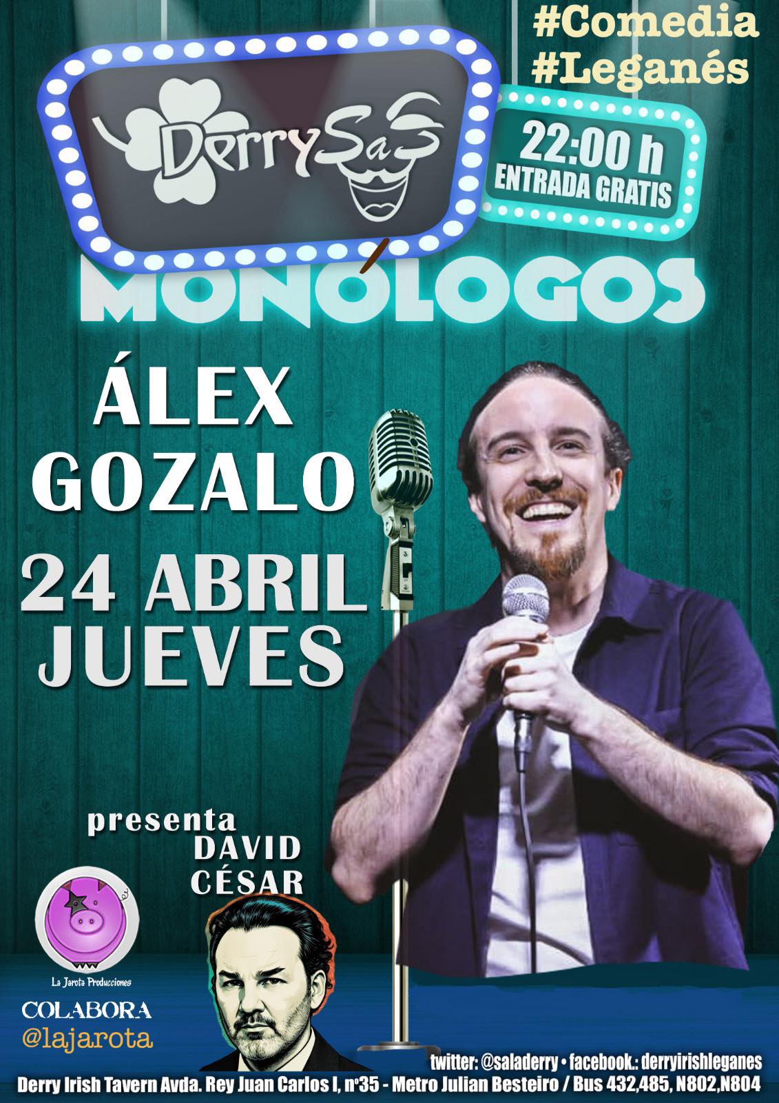 Monólogo de Álex Gozalo en Derry's Irish Tavern