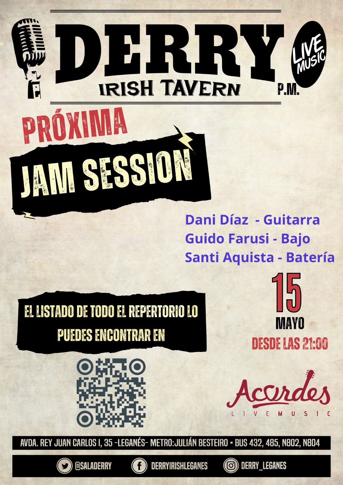 Jam Session en Derry Irish Tavern Leganés