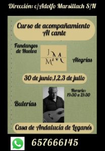 CURSO INTENSIVO DE ACOMPAÑAMIENTO AL CANTE