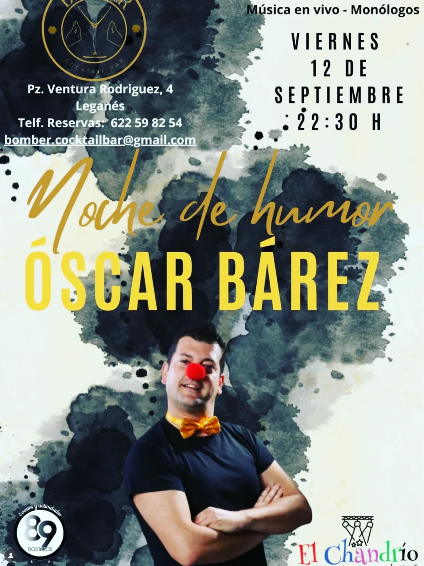 Show ÓSCAR BÁREZ en BOMBER Cocktail Bar de Leganés