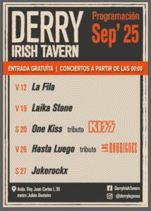 Derry Irish Tavern: Programación de Septiembre '25