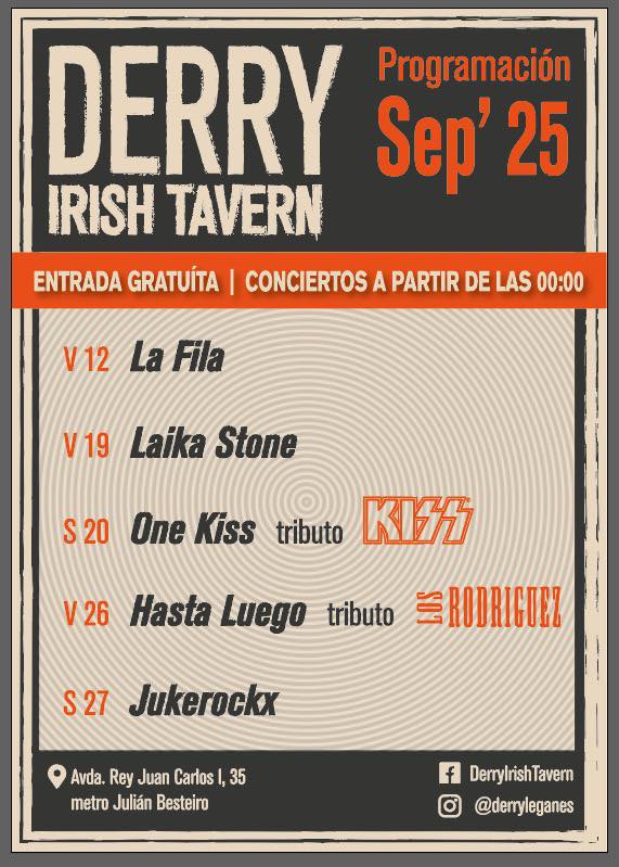Derry Irish Tavern: Programación de Septiembre '25