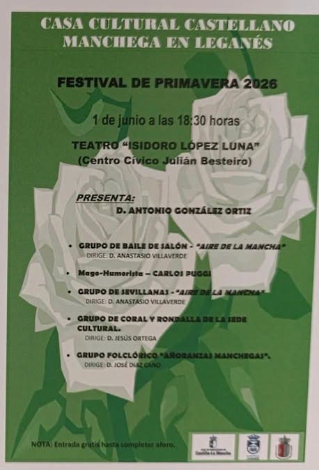 PROGRAMA XX JORNADAS CULTURALES CASA DE CASTILLA LA MANCHA DE LEGANÉS