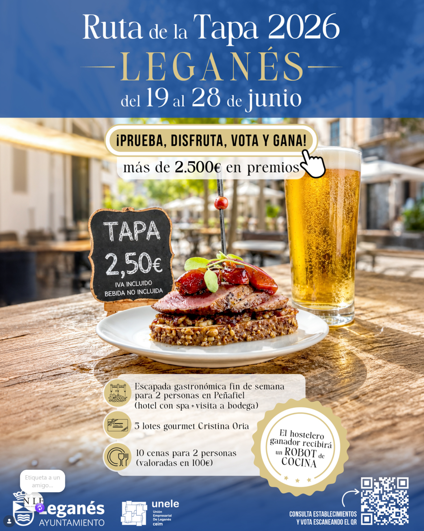 La Ruta de la Tapa de Leganés 2026 regresa del 19 al 28 de junio