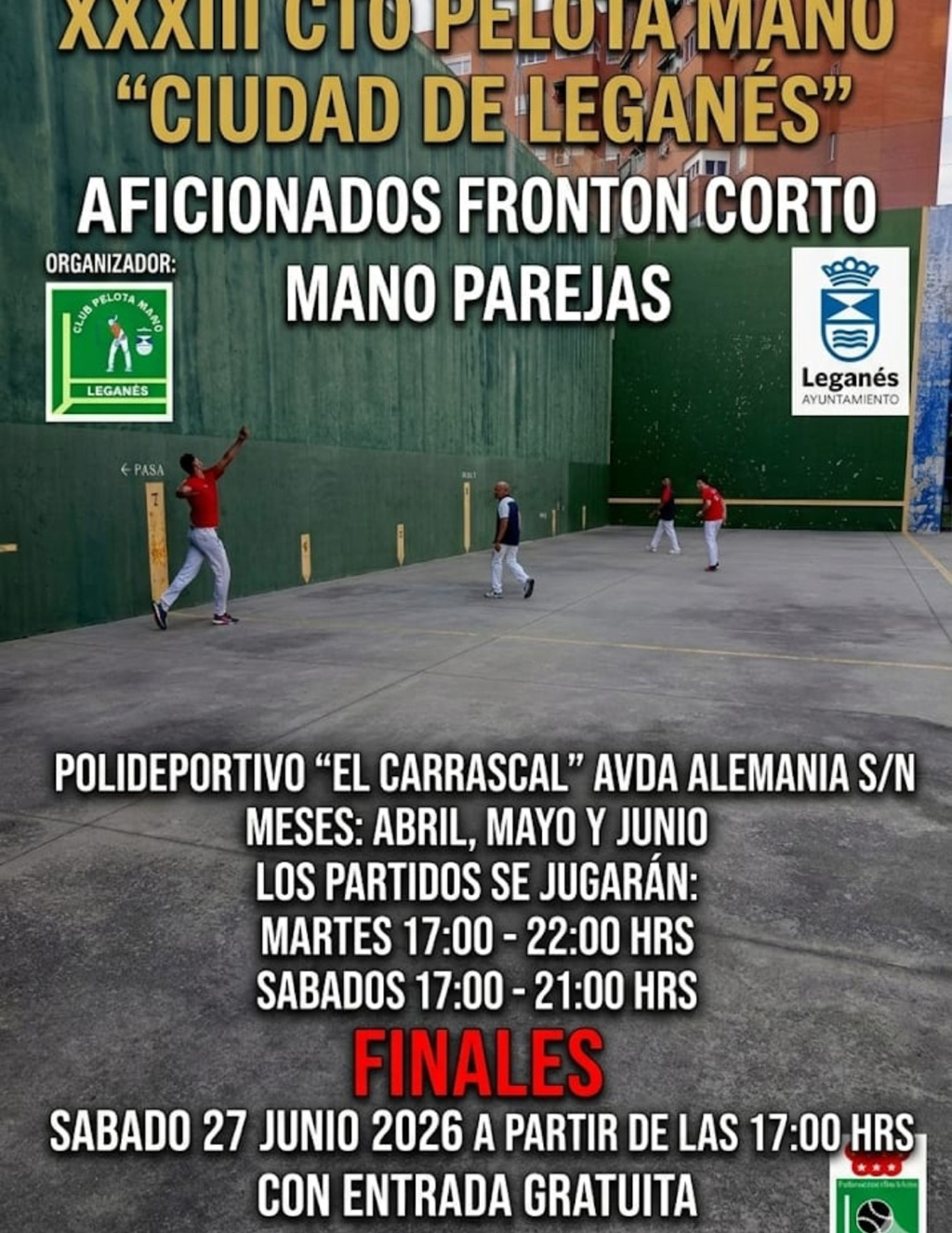 Las finales del XXXIII Campeonato de Pelota Mano "Ciudad de Leganés"