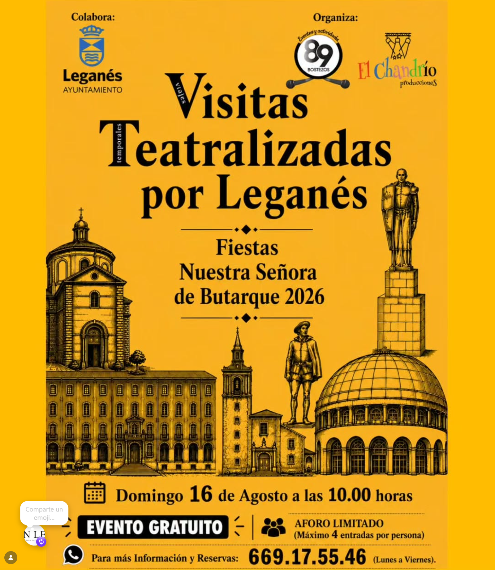 Visitas Teatralizadas por Leganés en la programación de las Fiestas de Nuestra Señora de Butarque