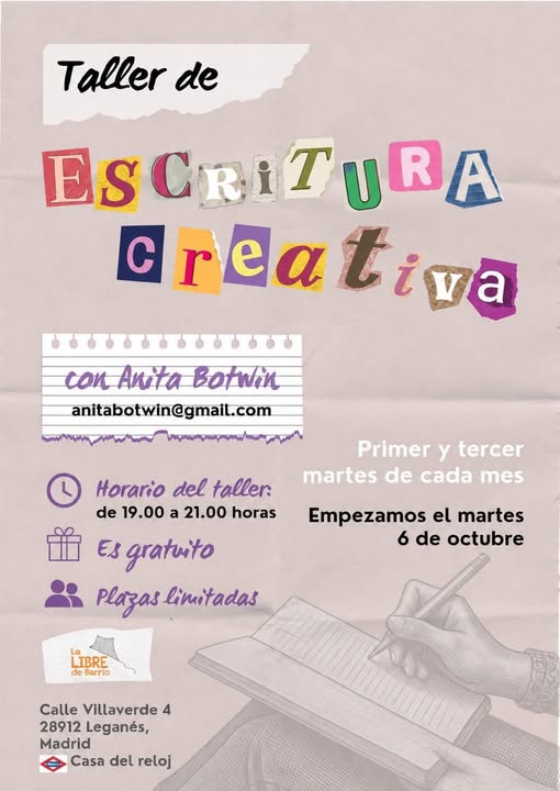 Taller de escritura creativa con Anita Botwin en La Libre de Barrio