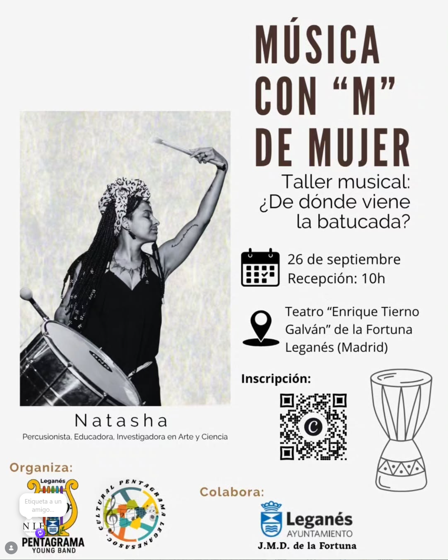 Taller musical y gratuito "Música con M de Mujer"