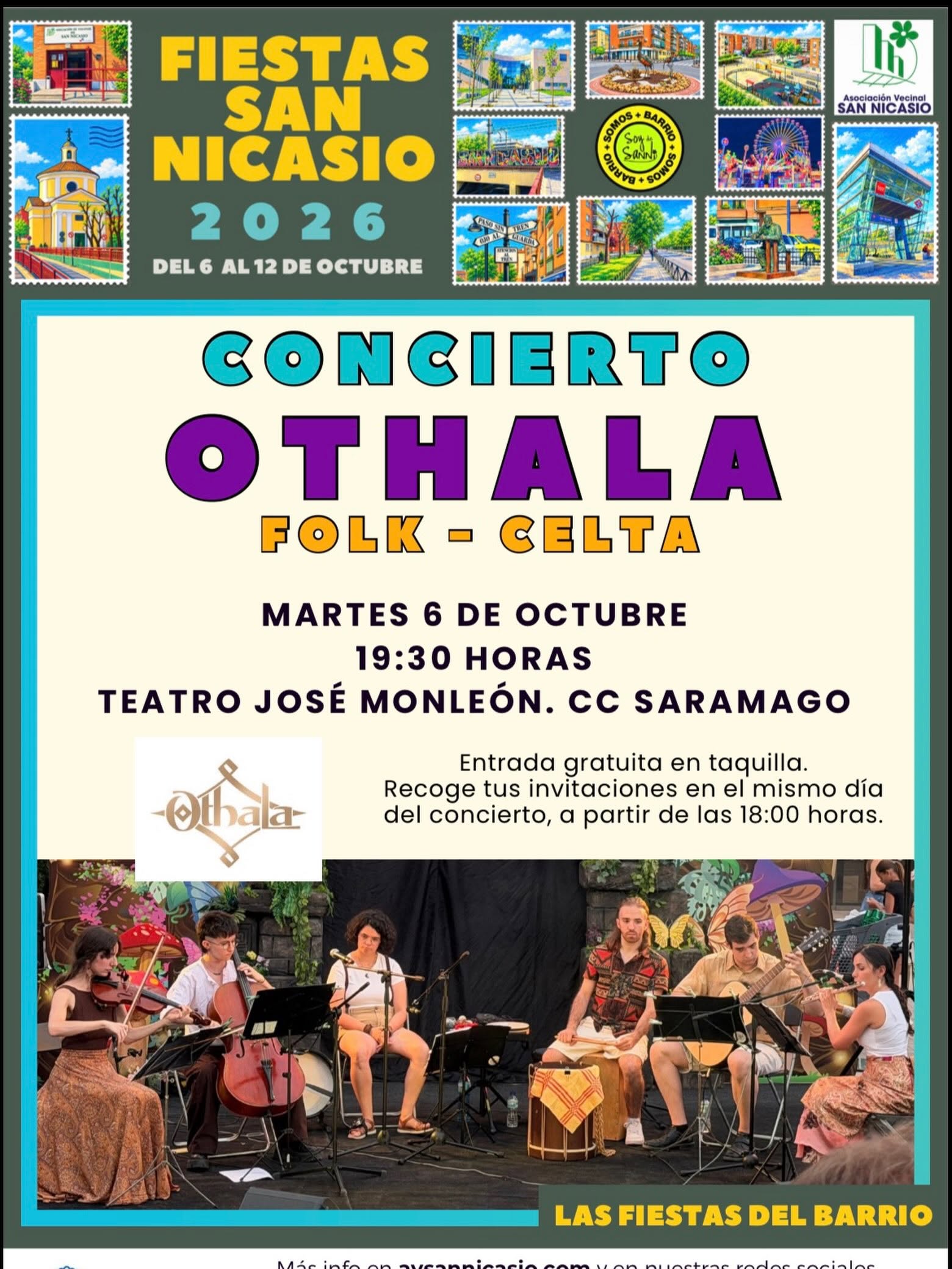 Cartel del concierto de Othala en las Fiestas de San Nicasio 2026