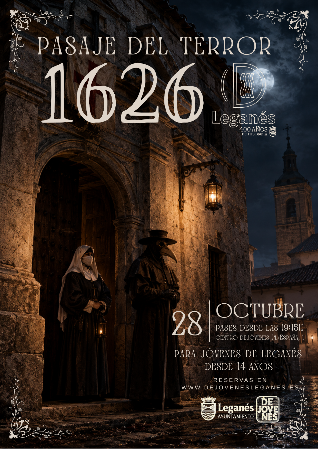 Cartel del Pasaje del Terror 1626 en Leganés