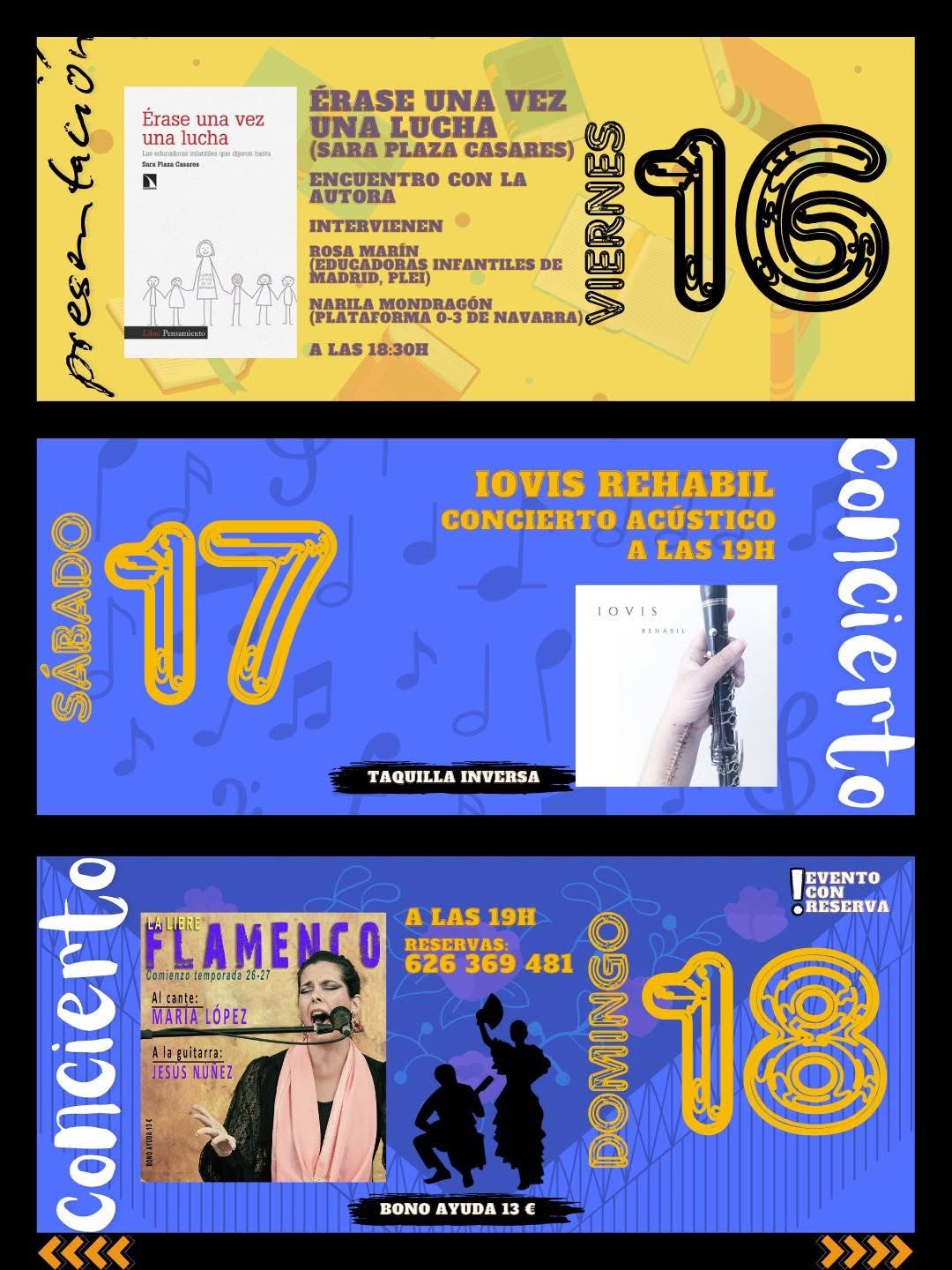Actividades de La Libre de Barrio del 16 al 18 de octubre